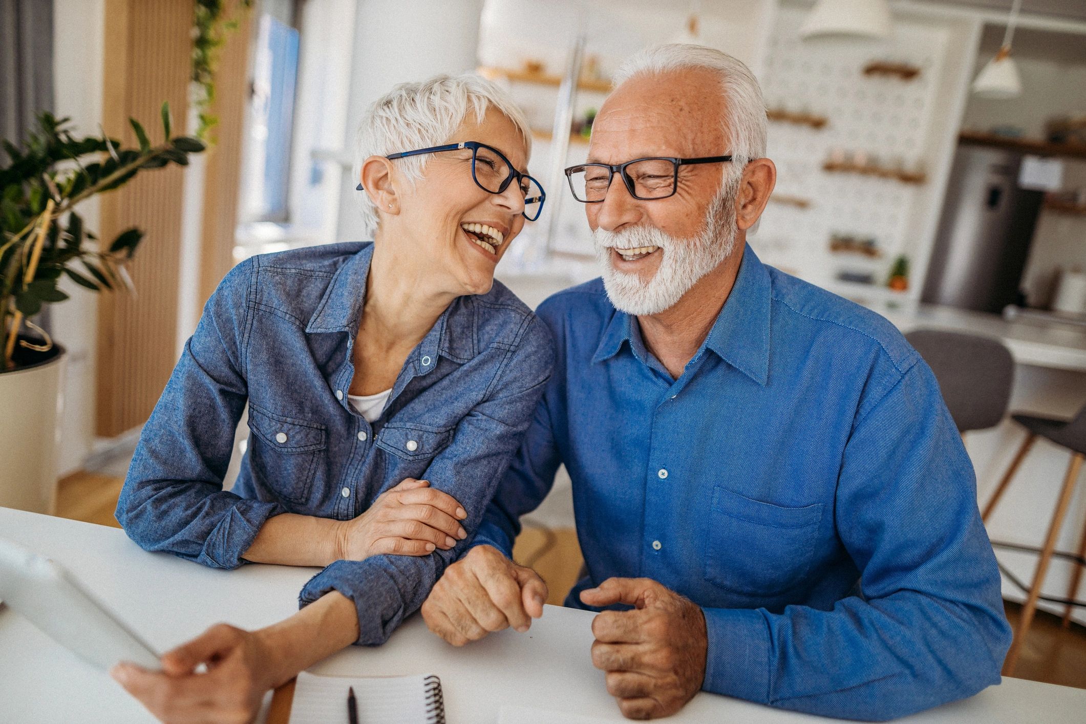 senior couple happy healthcare insurance